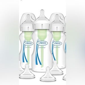 [NEW] DR. BROWN’S Anti-colic Natural Flow Wide Neck Baby Bottle 8oz - Green